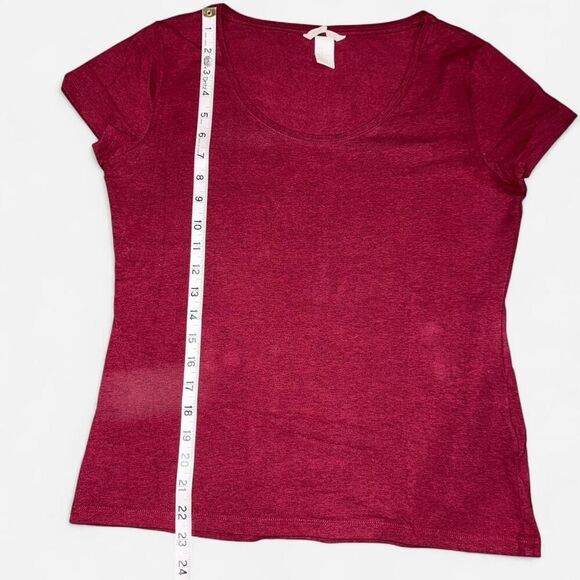 h&m Burgundy Basics Scoop Neck Short Sleeve T-Shirt - Picture 4 of 6